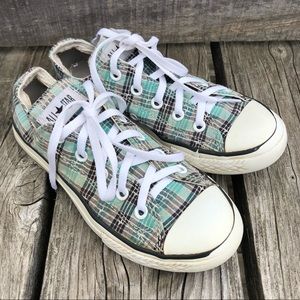 - Converse Mint Plaid Sneakers SZ 13! VGUC!